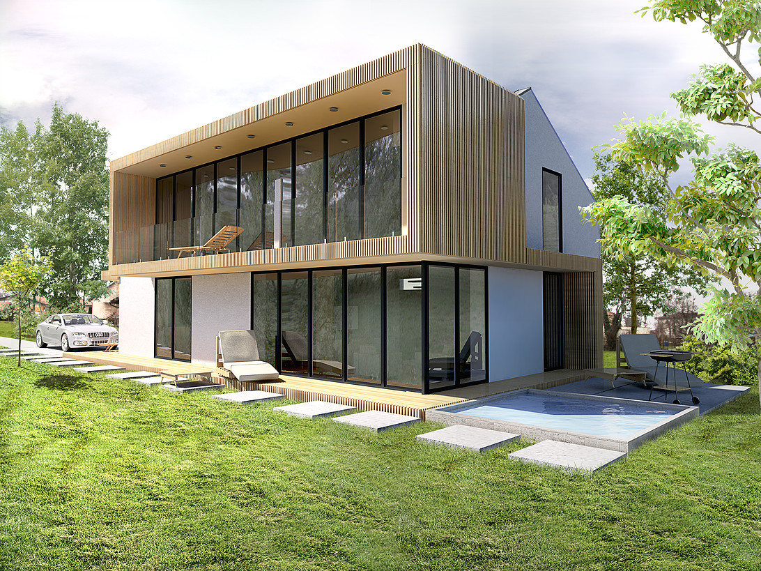 Novogradnja, moderna stanovanjska hisa G Ljubljana